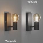 Wandlamp, E27, vintage, industrieel, draaibaar, retro, van metaal, wandverlichting voor trap, hal, slaapkamer, woonkamer, keuken, donkergrijs, lamp niet inbegrepen