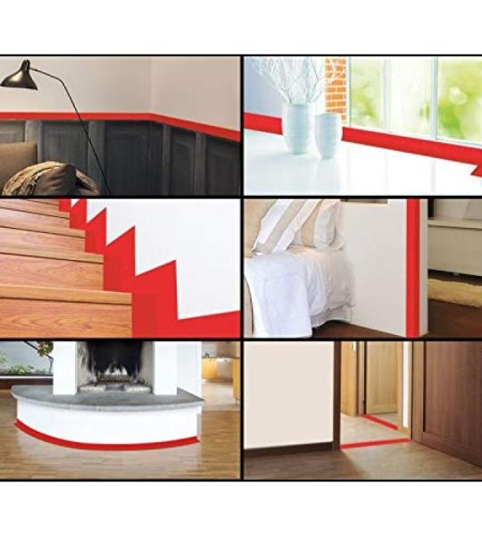 DQ-PP Zachte plint, 10 m, rustiek eiken, 32 x 23 mm, pvc, zelfklevend, knikhoek plint, hoekprofiel, aansluitprofiel, vloerlijst, rubberen plint