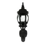 Brest Buitenlamp voor aan de muur, glas, aluminium, zwart, IP23, voordeur, ingang hoogte: 54 cm, E27, rustiek, landhuisstijl, lantaarn, buitenmuurlamp