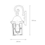VRIESEN Wandlamp voor aan de muur, aluminium, glas, in antiek goud, IP23, voor tuin, terras, hoogte: 37 cm, E27, Tiffany, rustieke buitenlamp voor huisdeur