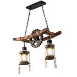 Henneptouw kroonluchter hout hanglamp antiek vintage hanglamp E27 eetkamer kroonluchter industrieel smeedijzeren hanglamp retro rustieke hanglamp slaapkamer woonkamer droplights 2 