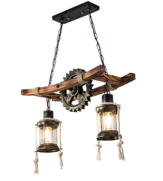 Henneptouw kroonluchter hout hanglamp antiek vintage hanglamp E27 eetkamer kroonluchter industrieel smeedijzeren hanglamp retro rustieke hanglamp slaapkamer woonkamer droplights 2 