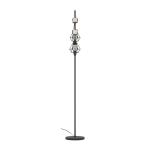 Staande lamp Townshend 5, 2-lichts vintage vloerlamp in industrieel design, retro staande lamp van staal en hout, kleur zwart, bruin, fitting E27, FSC-gecertificeerd, incl. schakel