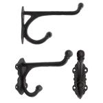 Rustieke ijzeren , garderobe, wand, 21 x 13 cm, zwart
