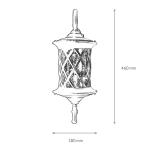 Wandlamp buiten zwart glas aluminium IP23 terras tuin T: 23,5 cm E27 lantaarn nostalgie rustieke outdoor wandlamp binnenplaats LANTERN