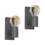 Wandlamp, E27, vintage, industrieel, draaibaar, retro, van metaal, wandverlichting voor trap, hal, slaapkamer, woonkamer, keuken, donkergrijs, lamp niet inbegrepen