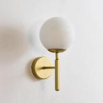 Led-wandlamp voor binnen, rond, glas, kristal, wandlamp, rustieke wanddecoratie, landhuisstijl, wandverlichting, slaapkamer, woonkamer, kinderkamer, badkamer, loft-lampen E27 (melk