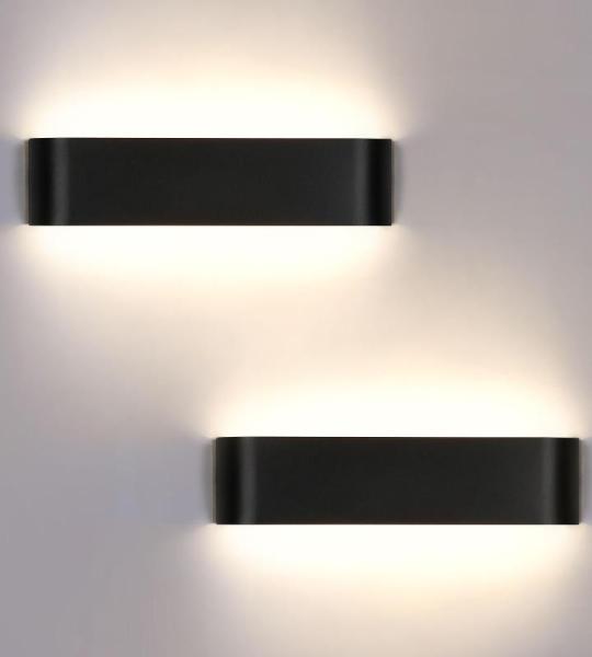 2-delige wandlampen binnen zwart wandlamp modern LED up down licht wandverlichting neutraal wit trapverlichting 16W IP44 voor woonkamer slaapkamer gang enzovoort, van aluminium