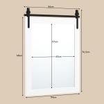 Rechthoekige spiegel met houten lijst, 76,5 x 56 cm, rustieke wandspiegel, onbreekbare hangspiegel met metalen houder, voor hal, woonkamer, slaapkamer (wit)