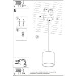 Orbis hanglamp met cilindrische kap - plafondlamp woonkamer eetkamer lamp - lamp keuken en hal gemaakt van aluminium in wit 10 x 10 x 110 cm