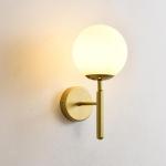 Led-wandlamp voor binnen, rond, glas, kristal, wandlamp, rustieke wanddecoratie, landhuisstijl, wandverlichting, slaapkamer, woonkamer, kinderkamer, badkamer, loft-lampen E27 (melk