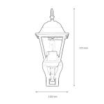 TIROL Outdoor wandlamp met bewegingsmelder, aluminium en glas, zwart, IP44, tuin, H: 37,5 cm, E27 lantaarn, wandlamp, huiswand