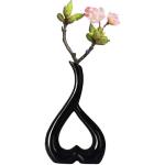 Keramische vaas, zwart, hart, vazen, decoratie, woonkamer, modern, tulpenvaas, bloemenvaas, tafeldecoratie, vaas voor pampasgras, bloemen, decoratie, esthetische Scandinavische vaz