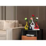 Keramische vaas, witte hartvormige vazen, decoratie, woonkamer, modern, tulpenvaas, bloemenvaas, tafeldecoratie, vaas voor pampasgras, bloemen, decoratie, esthetische Scandinavisch