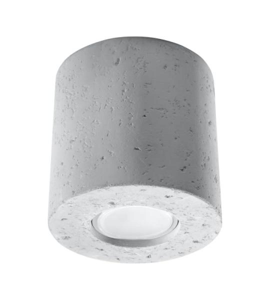 Orbis Downlight Plafondlamp, modern design, industriële stijl, cilindrische vorm, van beton, 1 x verwisselbare GU10-gloeilamp, grijs, 10 x 10 x 10 cm