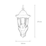 Milano Buitenwandlamp met bewegingsmelder, aluminium, glas in goud, antiek, IP44, terras, tuin, hoogte: 37,5 cm, E27, lantaarn, wandlamp, outdoor, MILANO