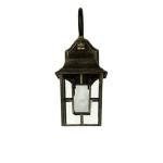 VRIESEN Wandlamp voor aan de muur, aluminium, glas, in antiek goud, IP23, voor tuin, terras, hoogte: 37 cm, E27, Tiffany, rustieke buitenlamp voor huisdeur