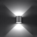 Orbis Downlight Wandlamp | Modern ontwerp met cilindrische vorm | Gemaakt van aluminium met 1 vervangbare G9-lamp | Grijs, 10 x 12 x 10 cm