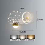 Led-wandlamp, dimbaar, kinderkamer, moderne kinderslaapkamer, bedlamp, creatief jongensmeisje, kamerlamp, sterrenhemel, astronaut, nachtlampje, 30 W, voor binnen