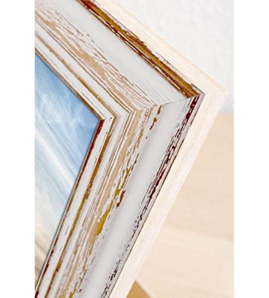 Vintage fotolijst, model Toscane, echt hout, rustieke shabby-chic look, wit/bruin, traditionele houten lijst in landelijke stijl, natuurlijk mooi, multicolor, 40x60 cm