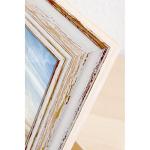 Vintage fotolijst, model Toscane, echt hout, rustieke shabby-chic look, wit/bruin, traditionele houten lijst in landelijke stijl, natuurlijk mooi, wit/bruin., 50x70 cm