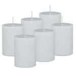 : 6 x Rustieke stompkaarsen 80/60 mm Safe Candle zelfdovend. Brandduur ca. 25 uur - 100% made in Germany door Wenzel kaarsen - RAL gecertificeerd (wit)