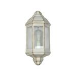Buitenlamp wand wit goud antiek, scheepslamp, maritieme wandlamp, D:9,5 cm, weerbestendig, IP44, E27, balkon, terras, rustiek, buiten wandlamp