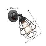 Industriële wandlamp vintage verlichting wandlamp rustieke metalen kooi wandlamp Edison stijl antieke lamp balkon bars/cafés/gangen