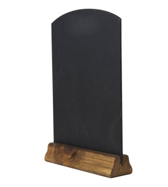 WC124F Krijtbord met sokkel, hout, rustiek bruin, A4, 31 x 21 x 4 cm