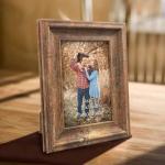 Rustieke fotolijst, 10 x 15 cm, set van 2, wand- en tafelfotolijst, bruin