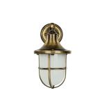 Buitenwandlamp echt messing glas in antiek messing IP64 voordeur tuin D: 22 cm E27 lantaarn rustieke maritieme wandlamp buiten