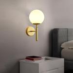 Led-wandlamp voor binnen, rond, glas, kristal, wandlamp, rustieke wanddecoratie, landhuisstijl, wandverlichting, slaapkamer, woonkamer, kinderkamer, badkamer, loft-lampen E27 (melk