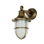 Buitenwandlamp echt messing glas in antiek messing IP64 voordeur tuin D: 22 cm E27 lantaarn rustieke maritieme wandlamp buiten