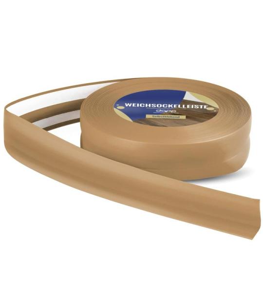 Zachte plint, 200 m (8 x 25 m), honing, 32 x 23 mm, pvc, zelfklevend, knikhoek plint, hoekprofiel, aansluitprofiel, vloerlijst, rubberen plint