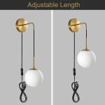 Industrie Innen Wandleuchte mit Stecker Vintage Metall Wandlicht Lampen mit Schalter E27 Metall Wandbeleuchtung Warme Licht Einstellbare Drop Wandlampe für Wohnzimmer Restaurant (