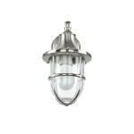 Wandlamp voor buiten, messing, in nikkel, binnenlamp, buitenlamp maritiem, weerbestendig, roestvrij, IP64, E27, scheepslamp, buitenlantaarn, rustiek