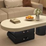 Luxe moderne minimalistische salontafel met opbergplank voor woonkamer klein formaat (100x60x40cm)