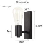 2 stuks zwarte wandlampen binnen draaibare wandverlichting E27 wandspot rustieke industriële lamp vintage retro voor woonkamer slaapkamer eetkamer kinderkamer