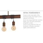 pendellamp TOWNSHEND 4, 6 lichtbronnen vintage pendelarmatuur in industrieel ontwerp, retro hanglamp van staal, kleur: antiekbruin, fitting: E27