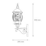 Brest Wandlamp voor buiten, aluminium en glas, grijs, IP23, tuin, ingang, hoogte: 54 cm, E27 lantaarn, nostalgisch, rustiek
