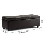 Ottomane aus Leder mit Stauraum und getuftetem Holz mit Fußstütze – moderner, rechteckiger Couchtisch für Wohnzimmer, Schlafzimmer