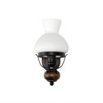 Wandlamp glas hout metaal in zwart bruin wit woonkamer slaapkamer B: 14 cm E27 origineel rustiek landhuis wandlamp hal PETRONEL