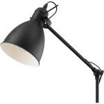 staanlamp PRIDDY, 1 lichtbron, Vintage staanlamp met industrieel ontwerp, retro staande lamp van staal, kleur: zwart, wit, fitting: E27, incl voetschakelaar