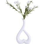 Keramische vaas, hart, roze vazen, decoratie, woonkamer, modern, tulpenvaas, bloemenvaas, tafeldecoratie, vaas voor pampasgras, bloemen, decoratie, esthetische Scandinavische vazen