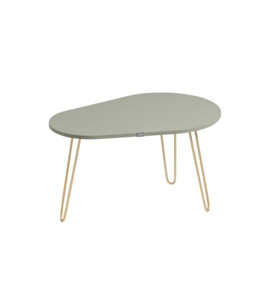 Salontafel organisch, pistache/goudkleurig