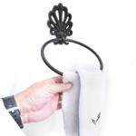 Antiek Bad Accessoires Set gietijzeren toiletrolhouder handdoekring Rustieke badkamer muur gemonteerd