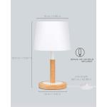 Nachtkastlamp, dimbaar van hout, moderne stijl, led-tafellamp, bureaulamp, retro voor slaapkamer of in hotel of café, wit