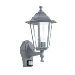 Outdoor wandlamp met bewegingsmelder glas aluminium donkergrijs IP44 huis B: 17 cm E27 sensor lantaarn nostalgische buitenlamp PARIS