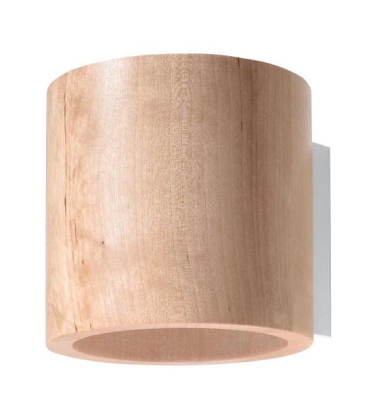 Orbis Downlight wandlamp met cilindrische kap - wandlamp woonkamer eetkamer lamp - lamp keuken en hal gemaakt van natuurlijk hout 10 x 12 x 10 cm