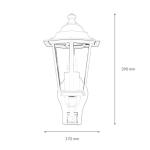 Outdoor wandlamp met bewegingsmelder glas aluminium donkergrijs IP44 huis B: 17 cm E27 sensor lantaarn nostalgische buitenlamp PARIS